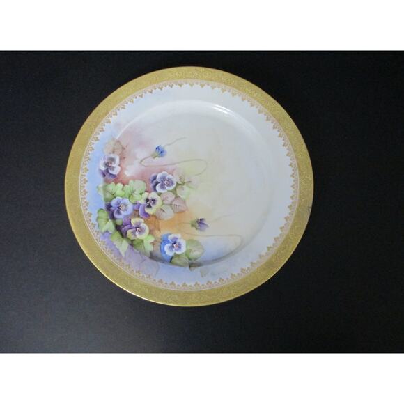 CH Field Haviland Limoges J.M. 7 W. Westway VIOLETS Decorative Plate 10.5” - Picture 8 of 8